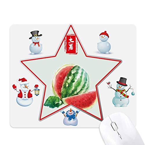Tapis de souris étoile bonhomme de neige et vingt-quatre périodes solaires