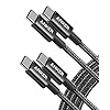 Anker Cable USB C a USB C (6 pies, 2 unidades), cable de carga tipo C de 100 W, carga rápida para iPhone 17 Series, MacBook Pro 2020, Pixel y más (negro)
