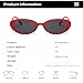 JieJieko Retro Oval Sunglasses for Women and Men Vintage Style Cat Eye Glasses UV400 Protection (Red)
