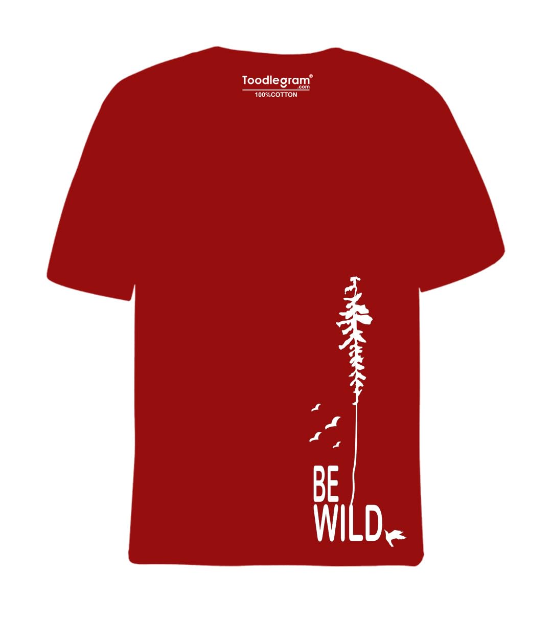 ToodlegramT-Shirt for Men/Women Plus Sizes 100% Cotton with Graphic Printed, Regular Fit, Halfsleeve Roundneck |Be Wild, Size 2XL-9XL | Unisex