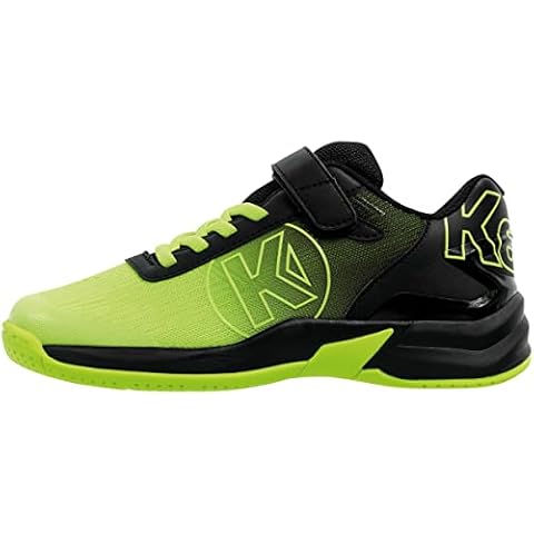 Kempa Boys' Attack 2.0 Junior Trainers, Casual Shoes, Low Shoes, Running and Sports Shoes, Trainers, Handball, Jogging, Outdoor, Leisure Shoes, Lightweight and Breathable, Neon Yellow Black Cover