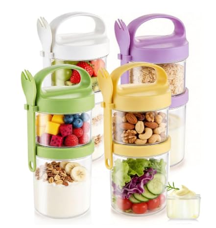 Mepal - Juego de 4 vasos para cereales (360 + 560 ml, con cuchara y