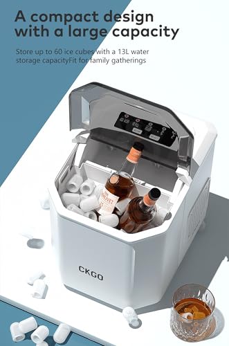 ASHLGQB Eiswürfelmaschine, schnelle Eiszubereitung in nur 6-12 Minuten, mit 1,3 l Fassungsvermögen, LED-Anzeige, Eiswürfelmaschine für Bar, Zuhause, Restaurant 3 ASHLGQB Eiswürfelmaschine, schnelle Eiszubereitung in nur 6-12 Minuten, mit 1,3 l Fassungsvermögen, LED-Anzeige, Eiswürfelmaschine für Bar, Zuhause, Restaurant