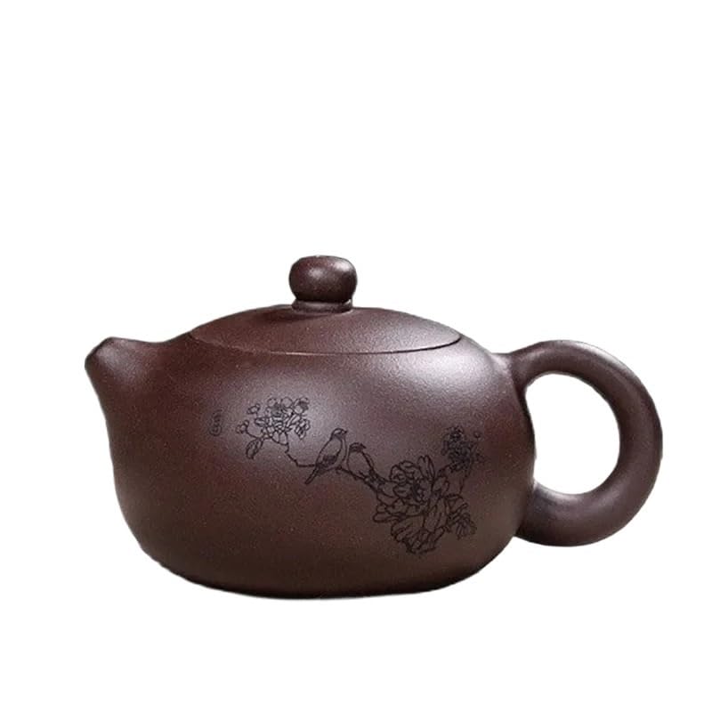 Dzbanek do herbaty, ręcznie rzeźbiony, klasyczny, fioletowy, piaskowy, kawiarka, mały, retro, domowy zestaw do herbaty, czajniczek, sypki imbryk do herbaty, chiński zestaw do ceremonii parzenia herb