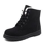MissFine Women's Lace-up Snow Boots Fashion Waterproof Winter Shoes