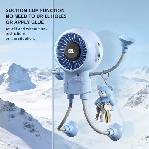 Ventilateur robot USB rechargeable 199 vitesses à ventouse