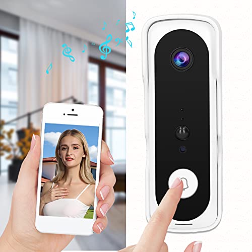 Draadloze deurbel, cameradeurbel Deurbelset met 1 x deurbelhost voor buiten(wit) - Image 3