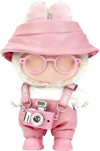 Clothes for LABUBU 17cm Doll (NO Doll) – 6-Piece Set, Light Pink