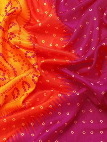 Satrani yellow silk bandhani saree – image 4