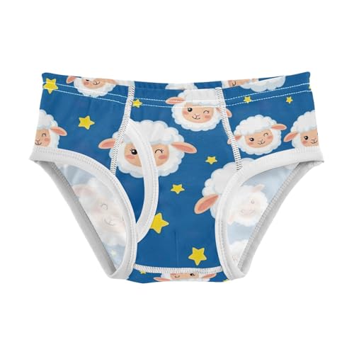 CHIFIGNO Cute Cartoon Sheep Blue Boys' Briefs Cotton Boys Underwear Soft Breathable Brief Underwear