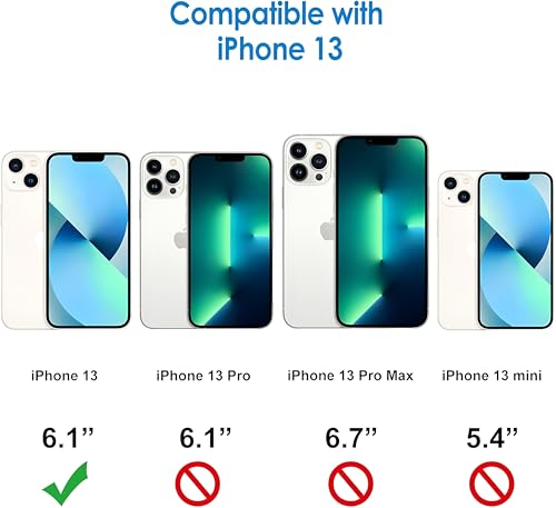 Image of Dsynk Gear Case Compatible with iPhone 13, Black | Magnetic Compatible with MagSafe | Built-in Stand & Camera Lens Protector | Anti-Yellowing & Scratch-Resistant Crystal Clear Back Cover