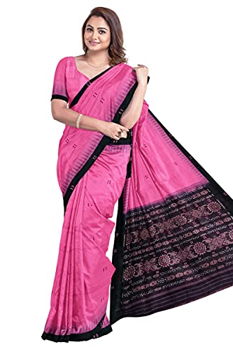 Image of Odisha Sambalpuri Handloom Ikat Women's Cotton Saree, Odisha Handloom Handmade Pure Cotton Khandua Saree, Ikkat Orissa Traditional Handloom Saree Without Blouse