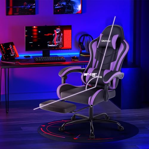 Chaise de jeu avec repose-pieds pour le télétravail et gaming