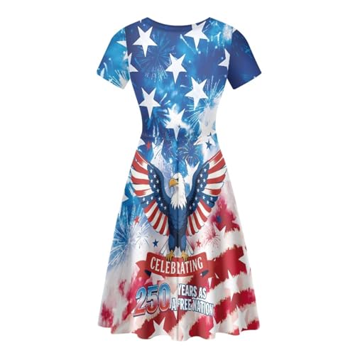 Image of POLERO Sunflower Dress for Women Floral Summer Dresses Short Sleeve Casual Sundresses Midi Dresses