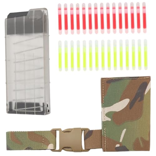 Ssguopte Marking Light Dispenser Pouch Hanger Nylon & ABS Portable Outdoor Sports Gear Holder Camouflage Belt Mounted Pouch for Marking Light Dispenser