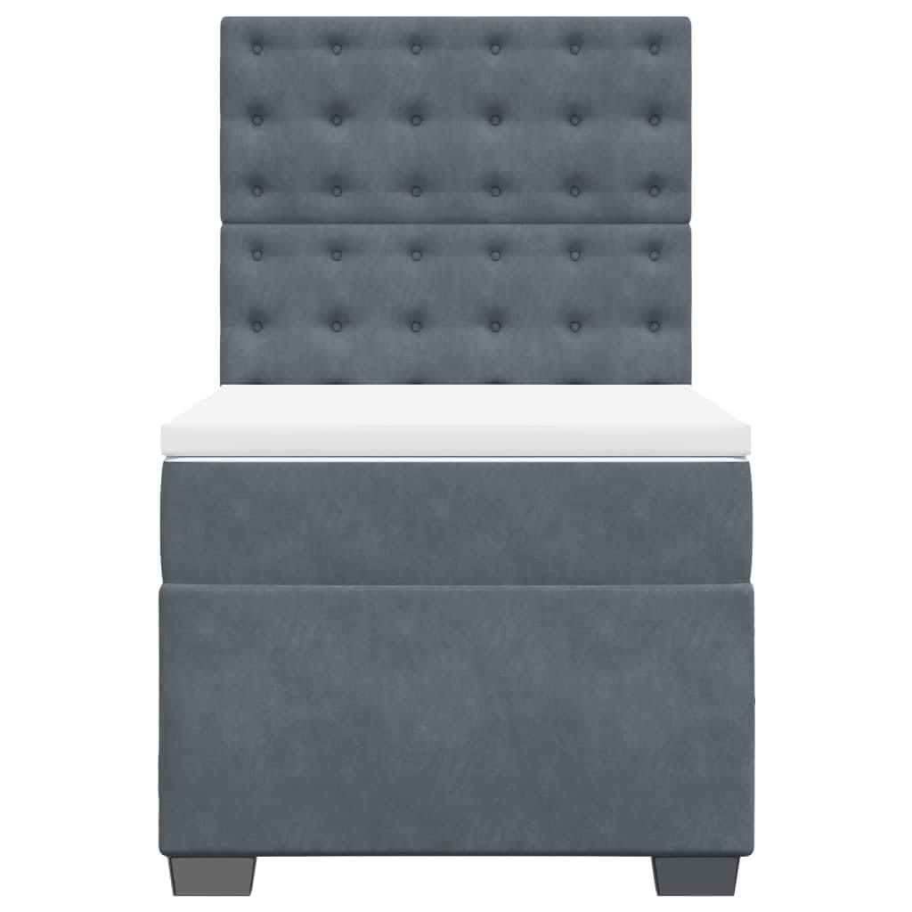 IKAYAA Cama 100 x 200 cm Completa con Colchón,iluminación LED, Topper y Cabecero, Cama Tapizada 100 x 200 cm con Colchón - Cama con Colchón y Somier Gris Oscuro