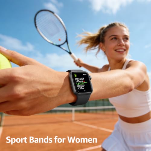 Image of 6 Pack Sport Bands Compatible with Apple Watch Band 38mm 40mm 41mm 42mm 44mm 45mm 49mm 46mm for Men Women,Silicone Waterproof Strap for iWatch Apple Watch Ultra 3 2 Series 11 10 9 8 7 6 5 4 1 SE