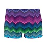 Dallonan Herren-Boxershorts, Zickzackmuster, Ethno-Stil, bunt, Zickzack-Muster, schnell trocknend, sportlicher Badeanzug, Zickzack Regenbogen kariert, XXL Kurz
