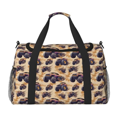Cool Off-Road Truck Print Duffle Bag for Travel, Carry On Weekender Overnight Duffel Bags, Gym Bags for Women Men, Personal Item Travel Bag