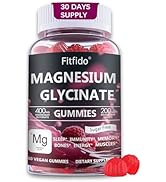 Fitfido Magnesium Glycinate Gummies 400mg, Sugar Free Vegan Chewable Supplement for Adults &amp; Kids...