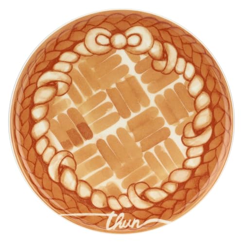 THUN, Piattino Dessert in Porcellana, Linea AbbracciAMI, Piattino da Collezione, Idea Regalo per Natale, Ø 20.7 cm