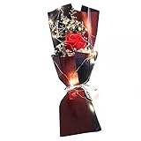 💐 Este ramo rosa LED creativo viene en un paquete compacto y compacto, lo que facilita su transporte. Contiene una rosa, unas florecitas a modo de foil y un collar de luces.Esta sencilla y delicada combinación la puedes llevar contigo estés donde estés y es muy fácil llamar la atención de todos.