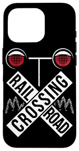 Funny Railway Railroad Crossing Locomotive Graphic Train Fan Case for iPhone 16 Pro