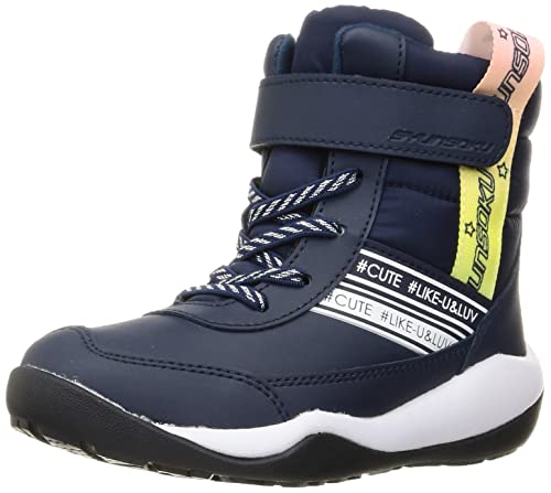 [シュンソク] スノーシューズ ダウン 撥水 防寒 19~24cm 3E キッズ 女の子 LEW 7560 ネイビー