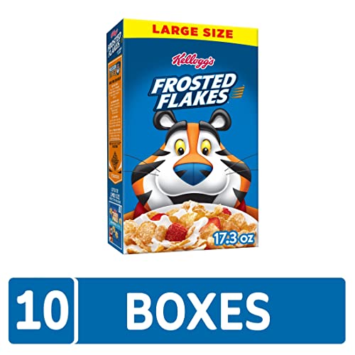 Kellogg's Frosted Flakes Breakfast Cereal, 8 Vitamins And Minerals, Kids Snacks, Large Size, Original, 10.8Lb Case (10 Boxes) #TOP1