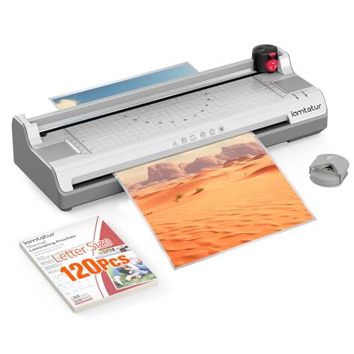 Image of Lamtetur Laminator Machine 13In Wide with 120 Letter Size Laminating Sheets