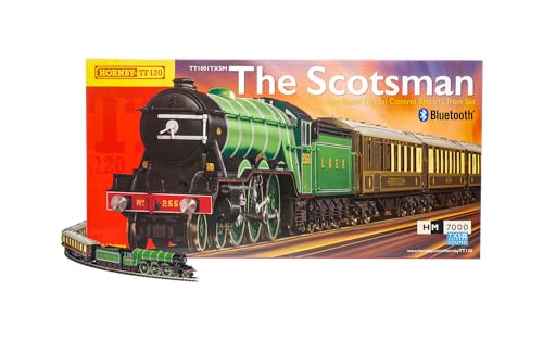 Hornby Train Set - The Scotsman Digital TT Gauge Model Railways Set Sound Fitted Starter Electric Model Train Kits with App Control - Steam Engine Model Building Kits 1:120 Scale Model Train Gifts