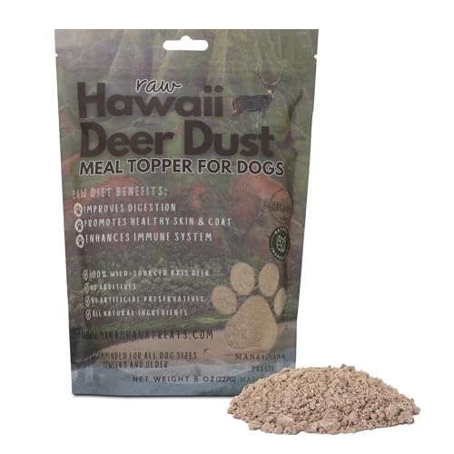 Image of Hawaii Deer Dust Meal Topper for Dogs | 100% Venison Meat | Grain-Free & All-Natural | High Protein Dog Food Topper with No Additives, 8oz | Made in The USA