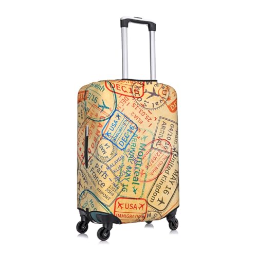 Travel Visa Stamps Travel Luggage Cover Fits 18/24/28/32 Inch Luggage, Washable Suitcase Cover Protector with Concealed Zipper for Wheeled Suitcase Tsa Approved3