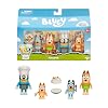 Bluey 4-Pack Toy Figure Playset, Lets Play Chef Pavlova Toddler Figurine Toys Set with Chef Accessories, Poseable Figurines for Kids Ages 3-5
