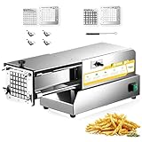 Flyseago French Fry Cutter Electric Potato Cutter Stainless Steel Professional With 2 Blades For Commercial, Home Use & Cucumbers, Carrots, Sweet Potatoes, Silvery
