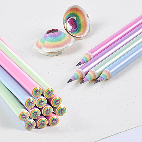 Ecotree Eco-Friendly Wood & Plastic Free Rainbow Recycled Paper #2 Hb Pencils For School And Office Supplies, Pre-Sharpened,12-Pack #TOP3