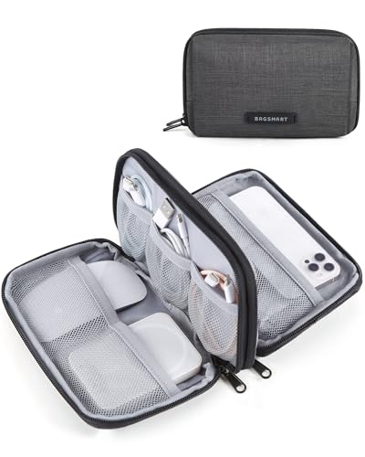 BAGSMART Kabeltasche Organizer Reisetasche für Elektronik Organizer Wasserdichte Zubehör für Handy Ladezubehör Schwarz