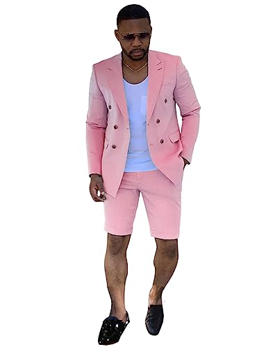 Costume croisé homme contre la chaleur : veste à revers et pantalon court