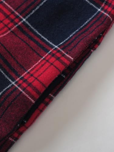 Latuza Women's Petite Size Flannel Robe Warm Plaid Bathrobe Full Length3