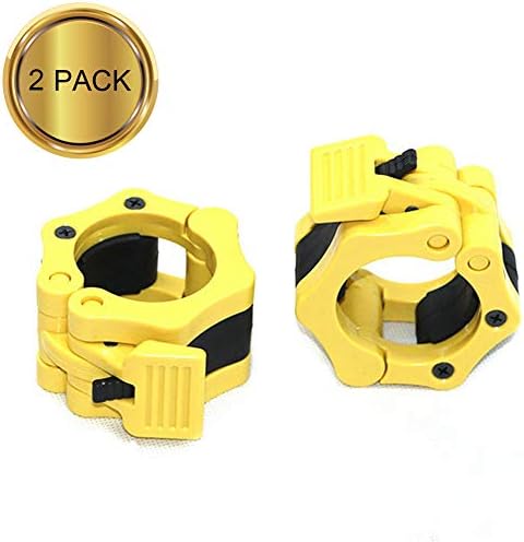 WAQIA Oh 2 Pack Barbell Clamps Olympic Quick Release Non-Slip Barbell Collar Lock Clips Clamp Weight Lifting Bar Gym Fitness Dumbbell Buckle Fitness Accessories