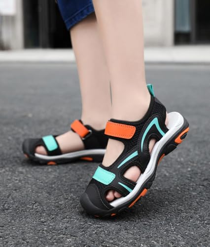 Boys Sandals, Non Slip Lightweight Closed Toe Sport Sandals Summer Outdoor Walking Beach Shoes (Little/Big Kids)4