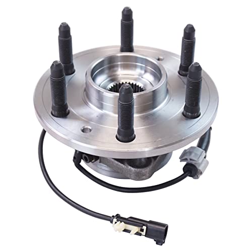 Image of TRQ 2 Piece Front Wheel Bearing and Hub Assembly Set for Cadillac | for 2015-2020 Cadillac Escalade 2015-2020 Cadillac Escalade ESV 2013-2019 Cadillac XTS +8 more 4WD with 6 Lug Wheels