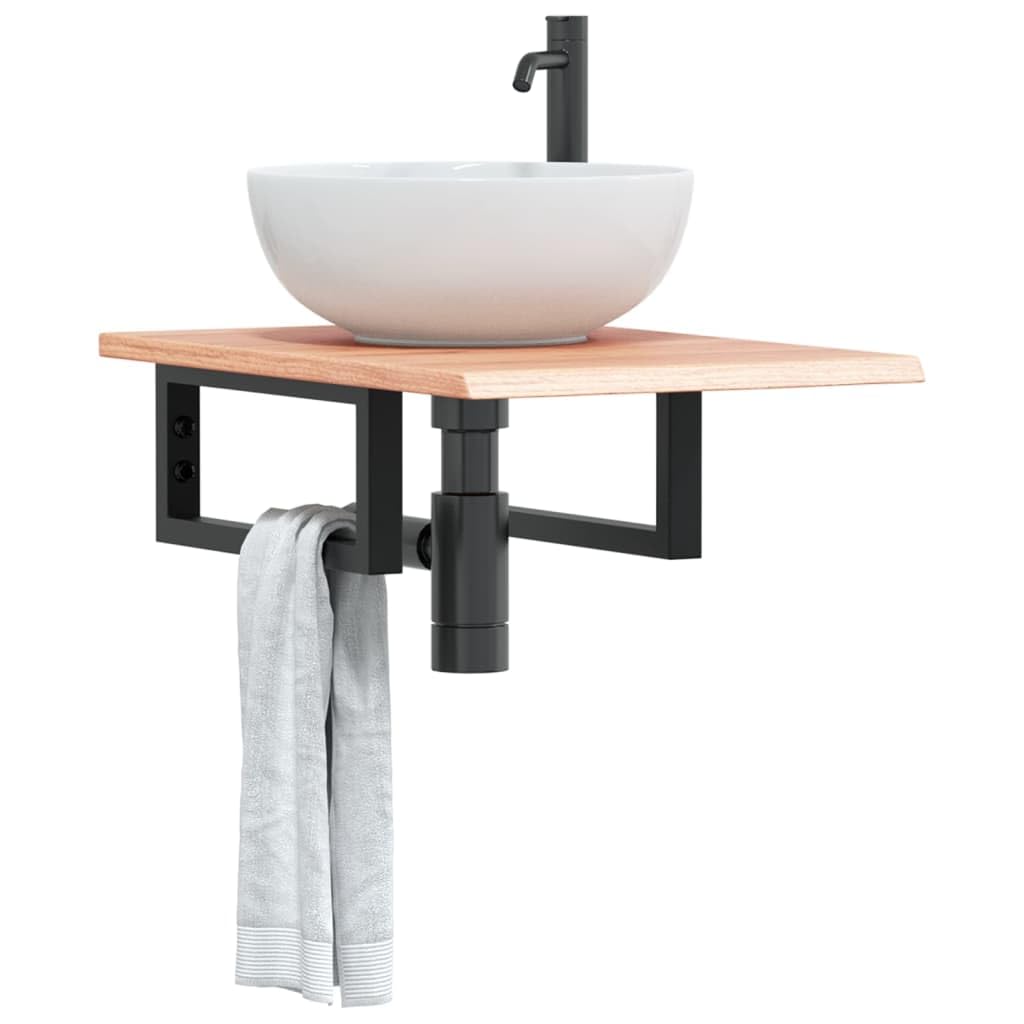 Tapa de la vanidad Roble Madera Maciza, Estantería Baño Acero