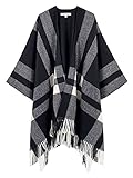 Picture of Moss Rose Women's Travel Plaid Shawl Wrap Open Front Poncho Cape for Fall Winter Holiday Gift