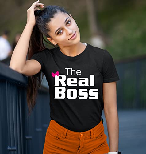 Image of Hangout Hub GiftsCafe.MWG1 Family Tshirt | Best Dad Mom Daughter Ever Printed Tees | Regular Fit Twinning T-Shirts (Cotton | Pack of 3 | Black)