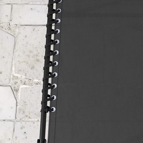 Outsunny 2 Piece Foldable Sun Lounger, Outdoor 4 Level Adjustable Backrest Reclining Chaise Chair, Steel Frame Recliner Chair for Camping, Hiking, Black