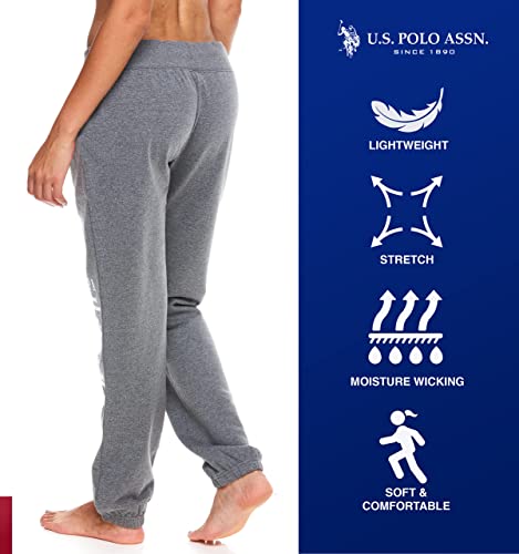 Image of U.S. POLO ASSN. Womens Sweatpants - Women Joggers Sweats with Logo Print - French Terry Poly-Cotton