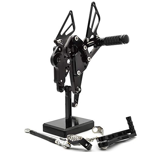 Fxcnc Cnc Fz09 Mt09 Billet Motorcycle Rearset Foot Pegs Rear Set Footrests Fully Adjustable Foot Boards Compatible With Fz-09 Mt-09 2013-2020, Xsr900 2016-2020, Mt09 Tracer 2018-2020 #TOP1