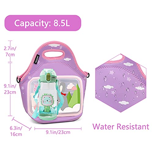 Lancheira para Crianças, VASCHY Saco de Almoço de Neoprene Leve Lancheira para Meninas Meninos da Es