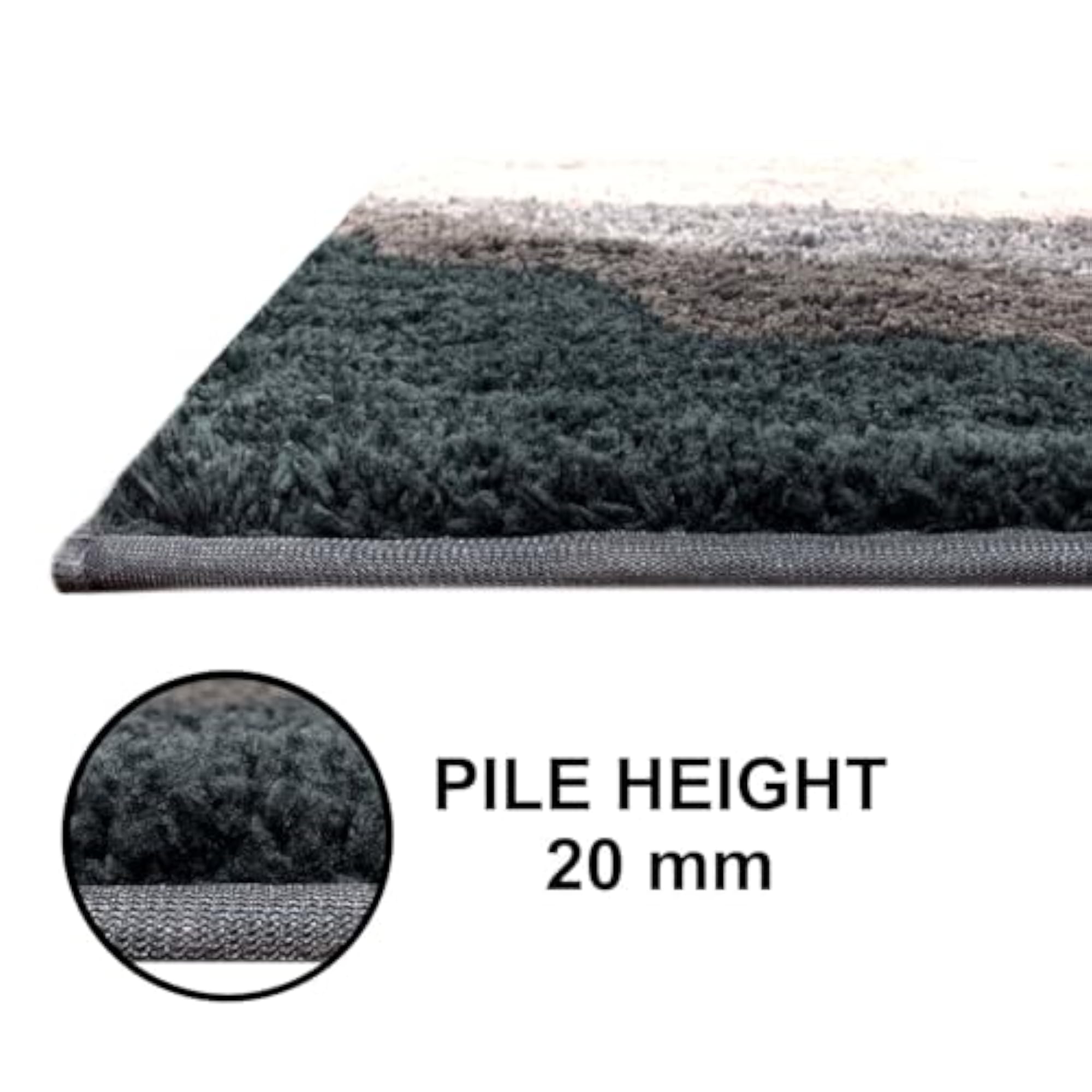 Macau Waves Bath Mat, Super Soft Microfiber, Anti-Slip, Washable